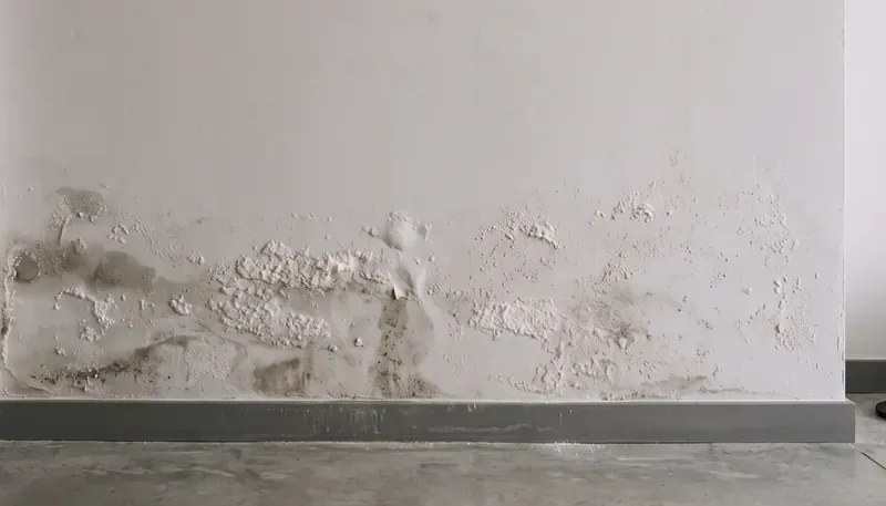 Pared con humedad por capilaridad en Fuerteventura